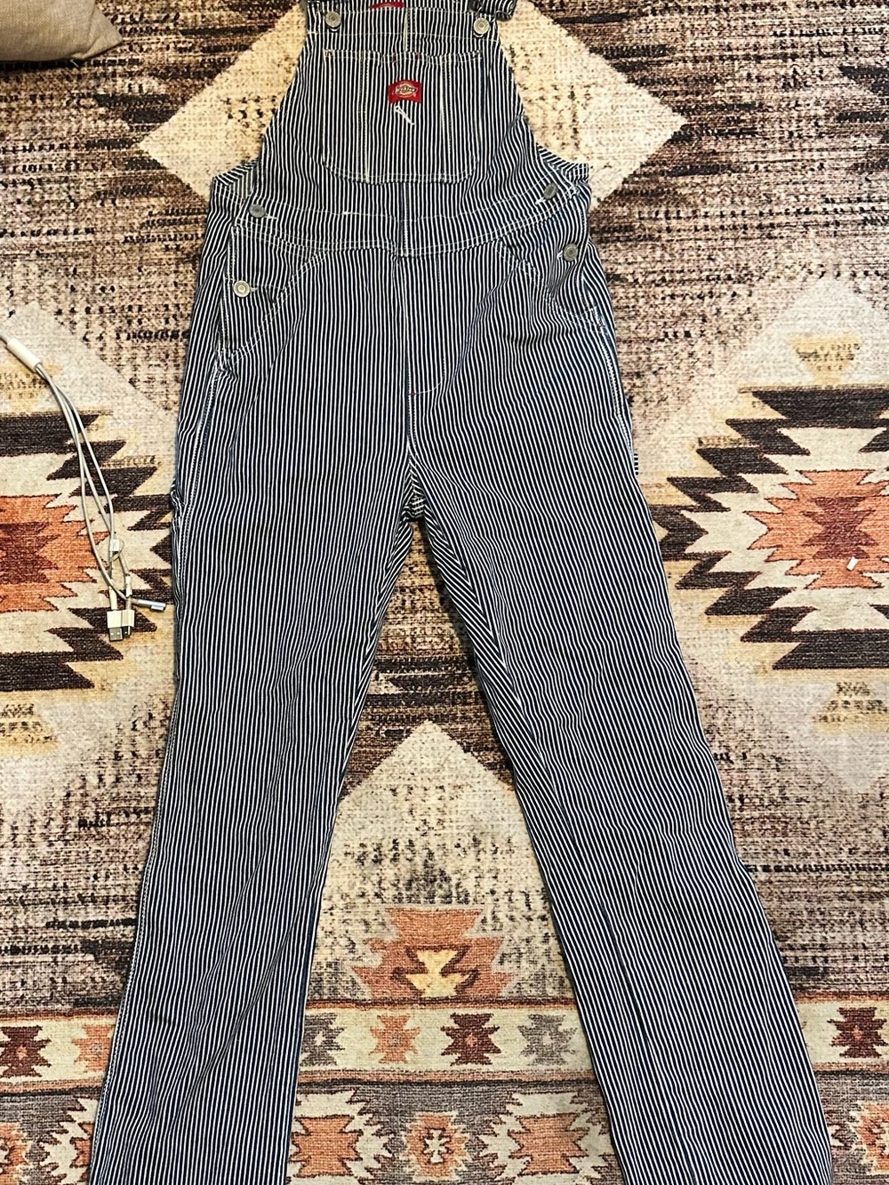 Dickies Striped Men’s Overalls - Blue/White Railroad Stripe